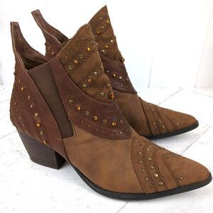 Coconuts by Matisse Studded Western Ankle Boots Booties 6.5 Cowgirl